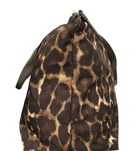 Coach Leopard Print Nylon Packable Weekender Tote & Pouch with Certificate of Authenticity