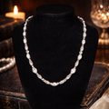 Authenticated Givenchy Silver Tone Faceted Glass Statement Necklace 19 Inch Designer Jewelry