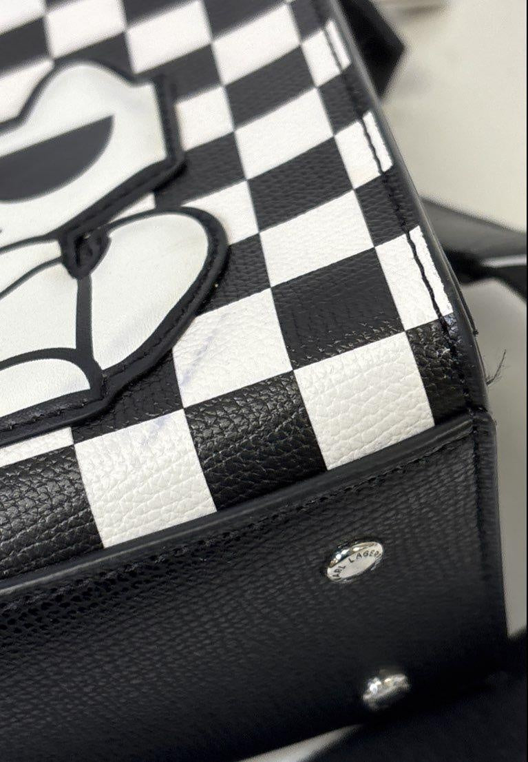 Karl Lagerfeld Paris Maybelle Checkerboard Karl & Choupette Tote Crossbody