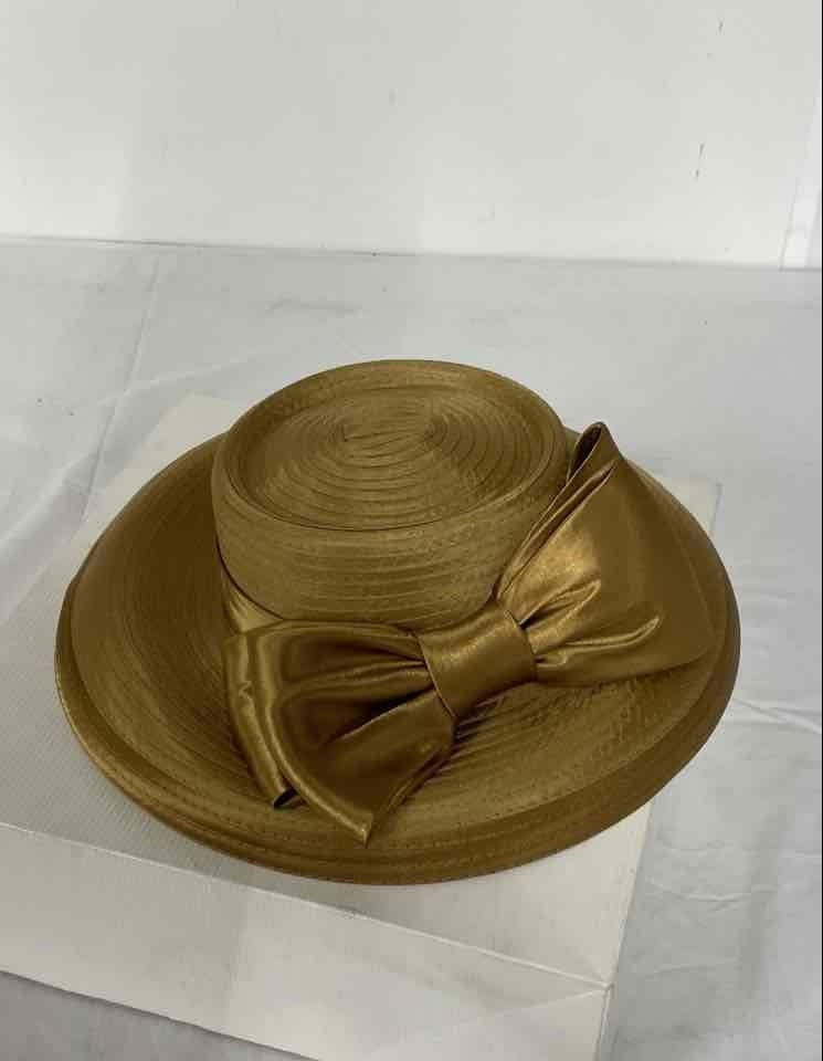 Giovannio New York Gold Bow Hat OS | Sculpted Occasion Church Hat