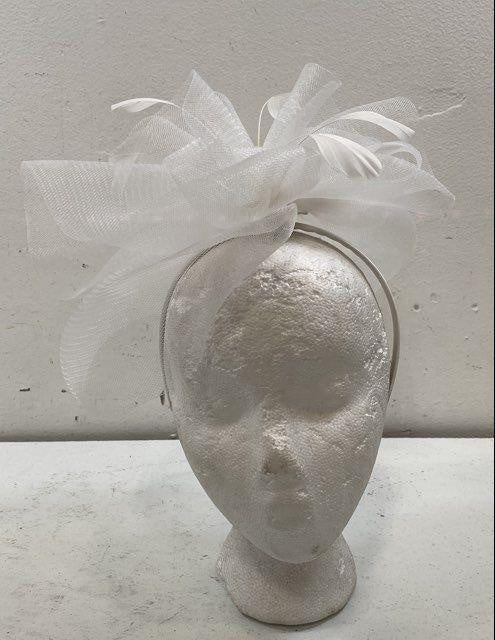 Vintage White Fascinator for Women – Church, Wedding and Party Accessory