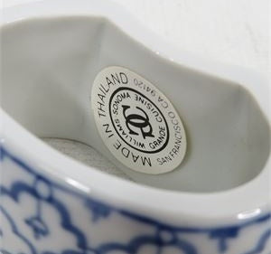 Rolfs Vintage Thai Ceramic Napkin Rings Set of 8 | Blue and White Table Linens Holders