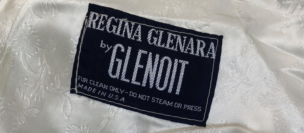 Vintage Glenoit Regina Glenara White Faux Fur Stole | Lined Shawl Cape Wrap