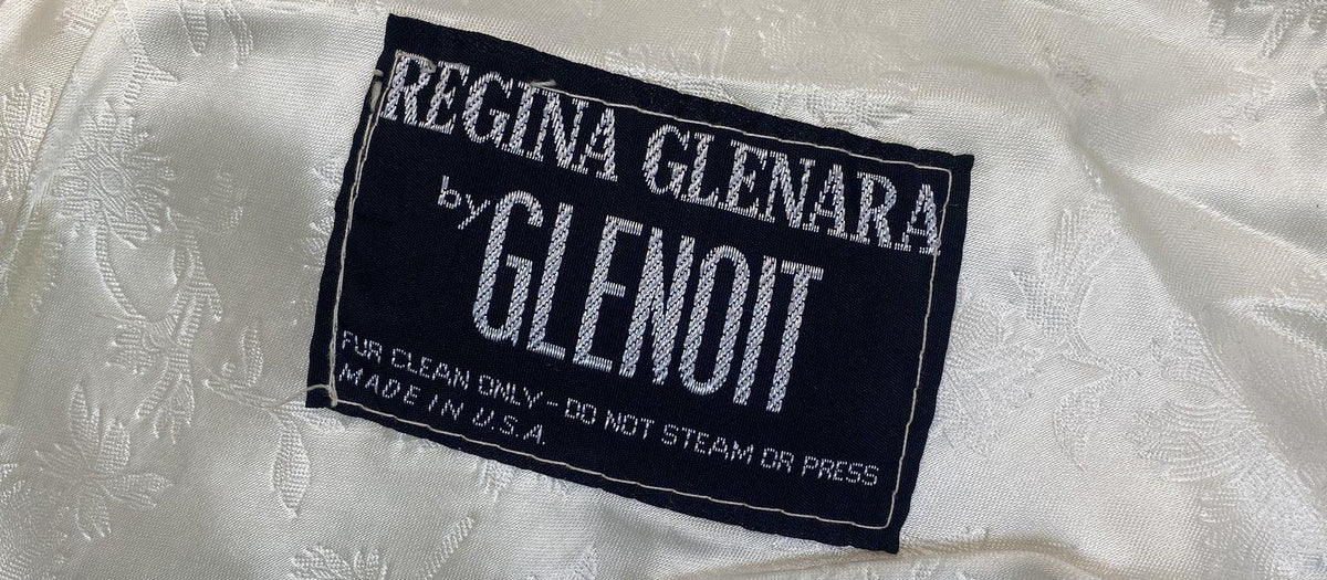 Glenoit Regina Glenara white faux fur stole with lined interior, view 2