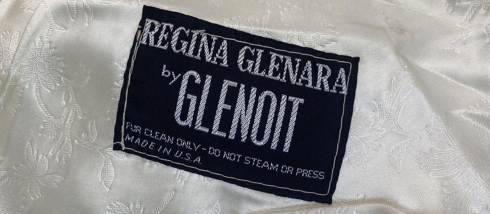 Vintage Glenoit Regina Glenara White Faux Fur Stole | Lined Shawl Cape Wrap