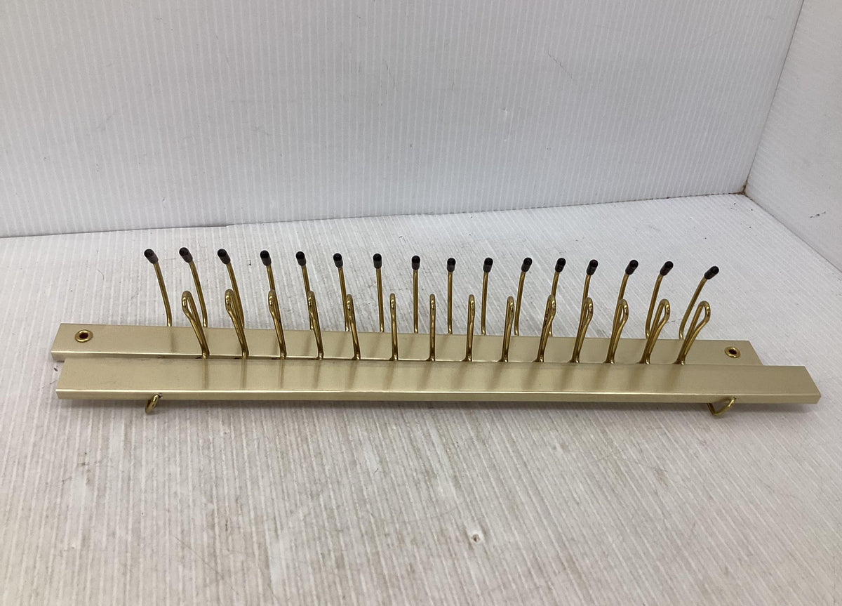 Swank gold-tone wall-mount tie rack with hooks and original Swank box, view 4