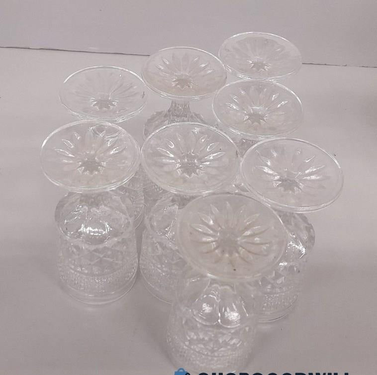 Anchor Hocking Wexford Style Glass Decanter Bottle Complete Service Set