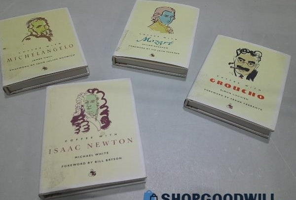 Coffee With book set, four small volumes with cream illustrated covers, view 5