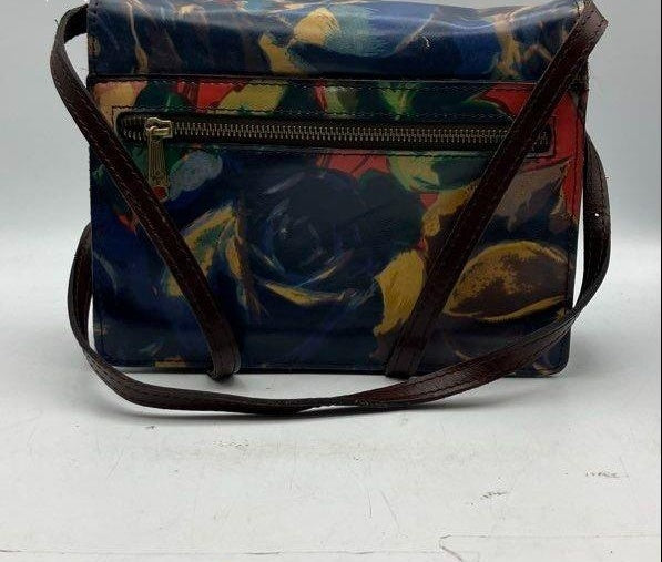 Patricia Nash Colorful Floral Leather Crossbody Bag, Abstract Print Shoulder Purse