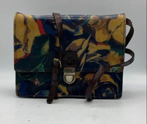 Patricia Nash Colorful Floral Leather Crossbody Bag, Abstract Print Shoulder Purse