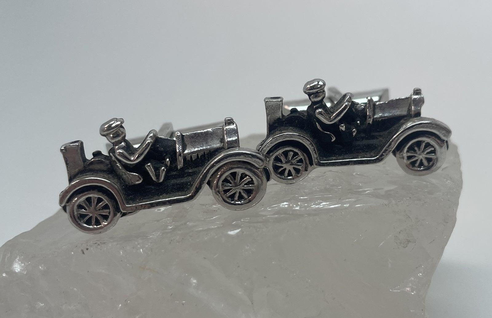 Swank Ford Model T Car Cufflinks, Silver Tone Vintage Automobile Men’s Jewelry