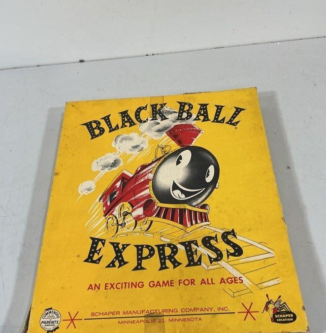 Vintage Schaper Manufacturing Black Ball Express Board Game