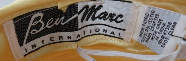 Vintage Ben Marc International Yellow Church Hat | Elegant Wide Brim Loop Bow Occasion Hat