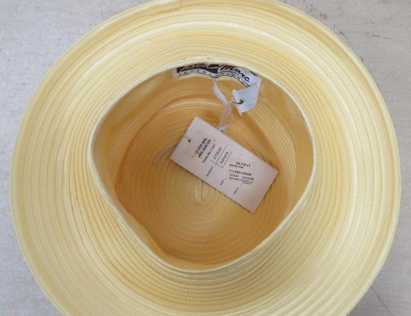 Vintage Ben Marc International Yellow Church Hat | Elegant Wide Brim Loop Bow Occasion Hat