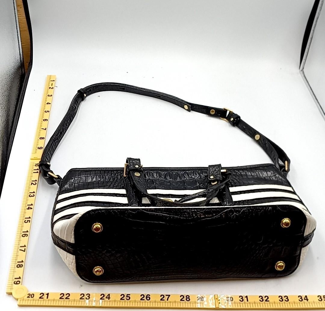 Croc-embossed satchel with matching wristlet, two-piece handbag set, view 3