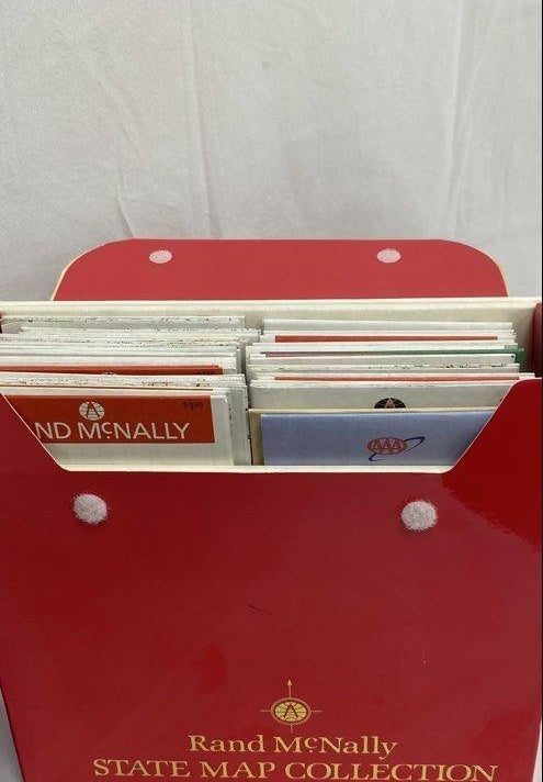 Rand McNally Map Collection Lot City and State Vintage Folded Maps 2 Boxes