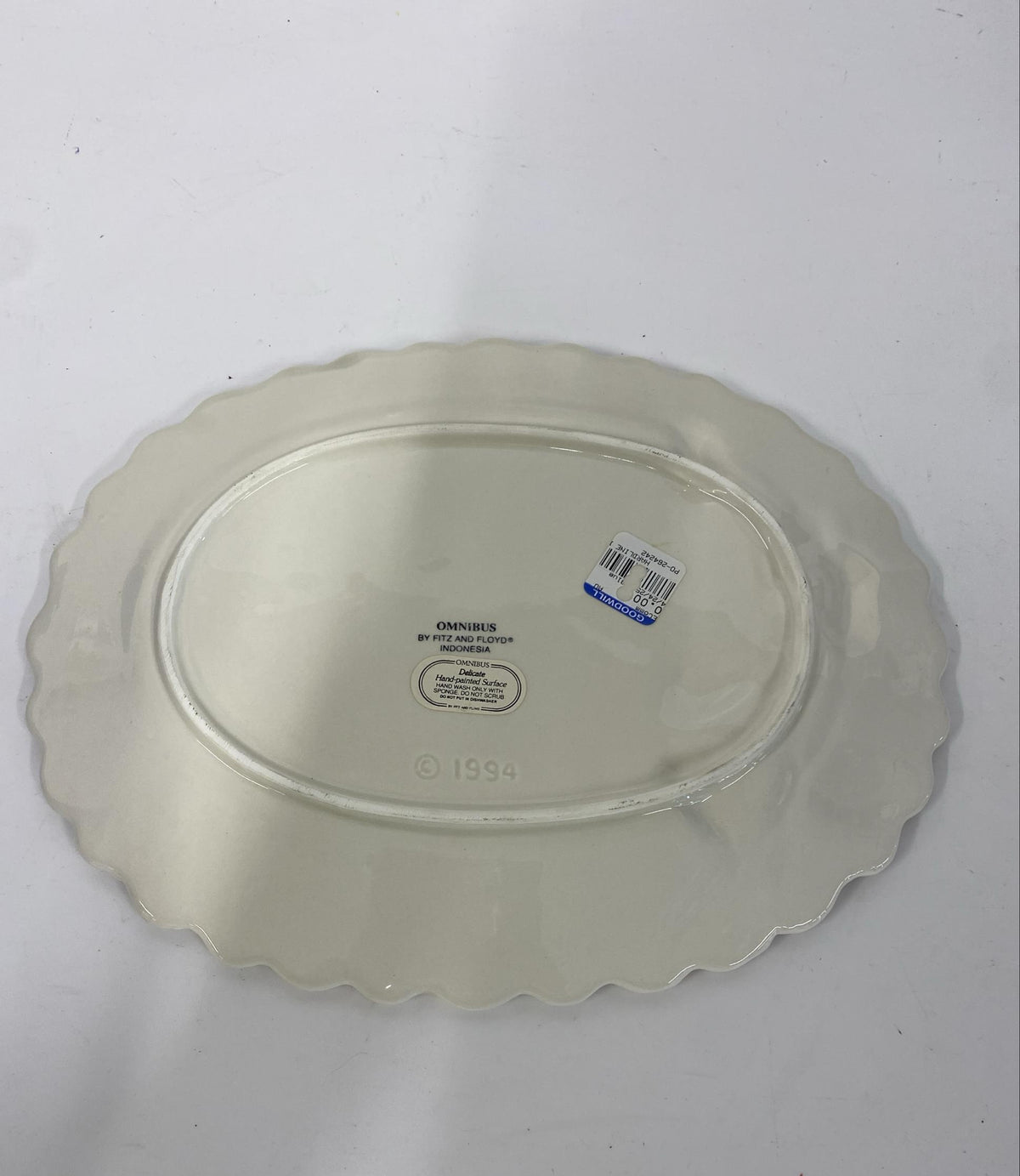 Omnibus by Fitz and Floyd Oval Ceramic Plate 1994