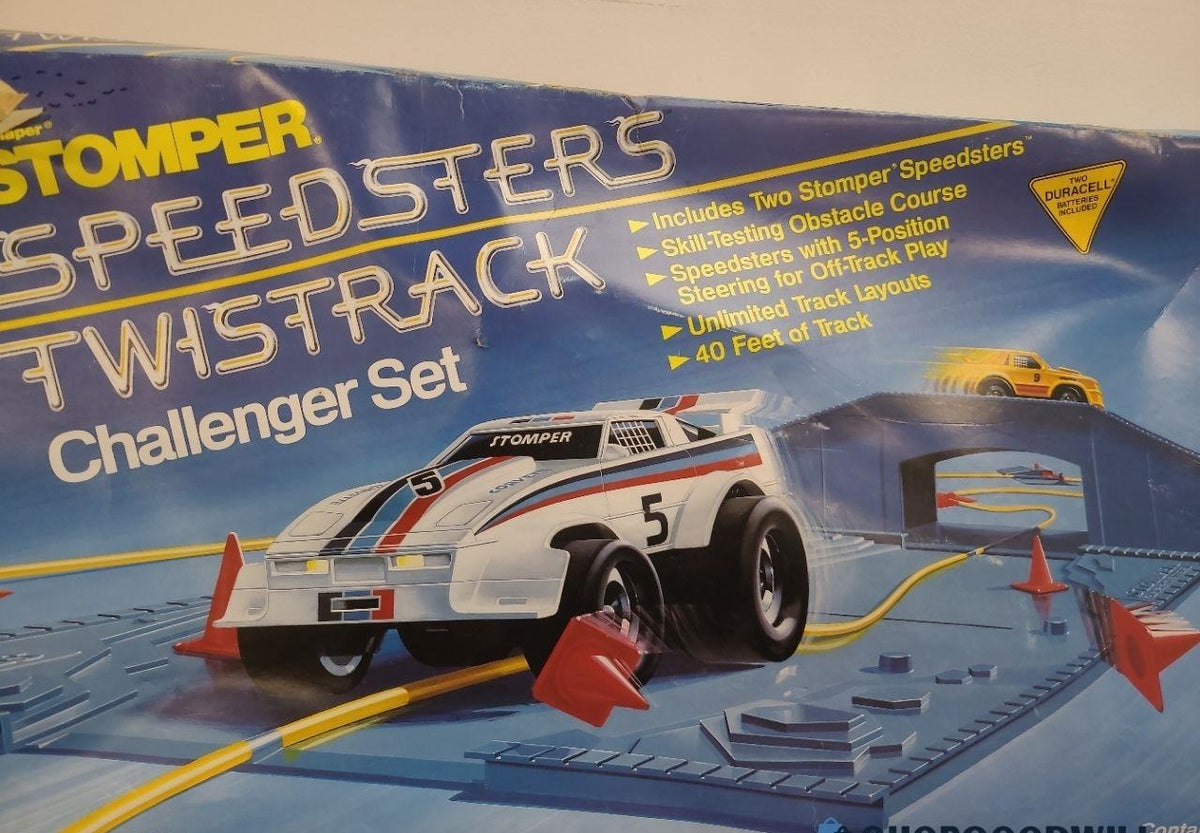 1980s Speedsters Twist Track Challenger Set Stomper Blue Multi Plastic Race Track Set