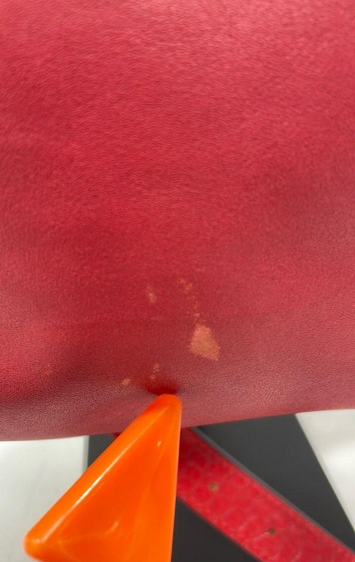 Coach Chili Red Leather Convertible Tote Crossbody Bag, Pebbled Shoulder Satchel with Strap