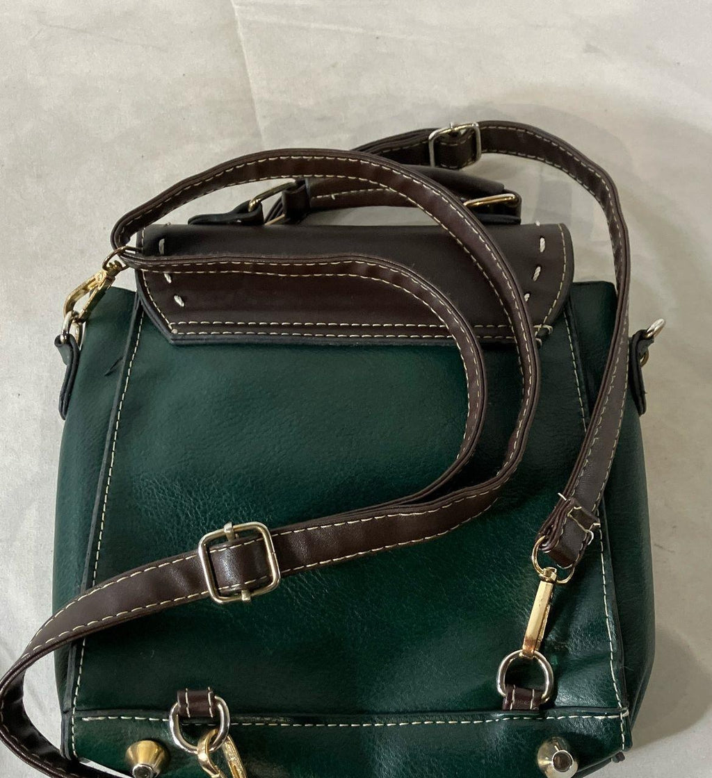(SOLD) Olives Green Bumblebee Satchel Bag | Convertible Crossbody Backpack Style Handbag