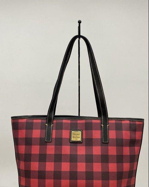 Dooney & Bourke Red/Black Coated Canvas Tote/Shoulder Bag Handbag/Purse