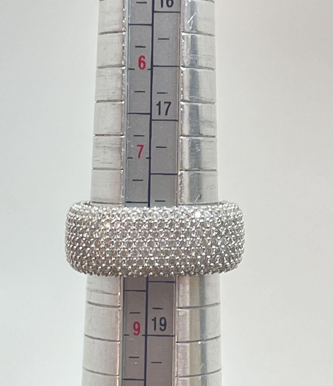 Suzy Levian Sterling Silver Square Pave Statement Ring