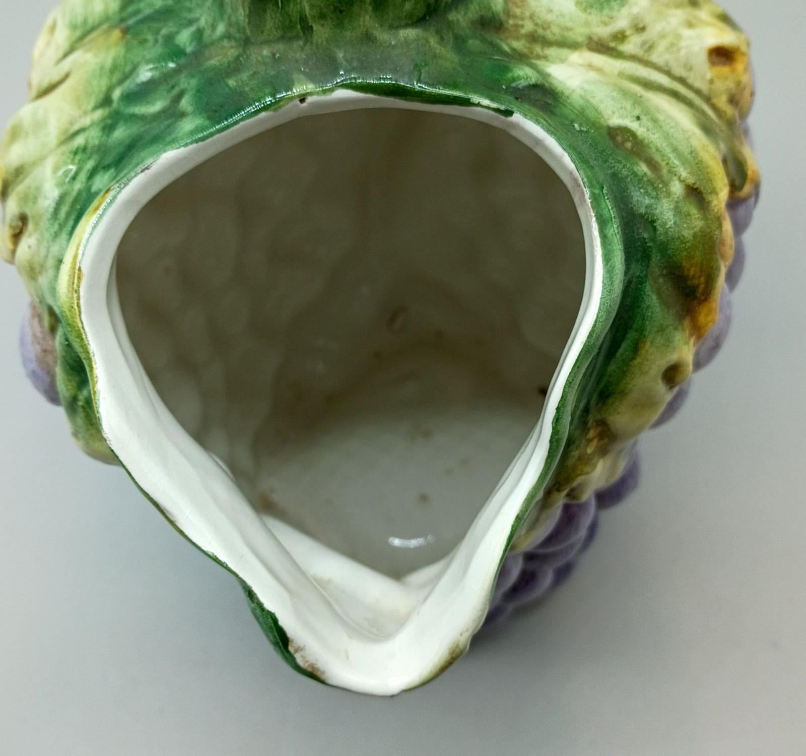 Bassano Italy Ceramic Grape Cluster Pitcher, Purple