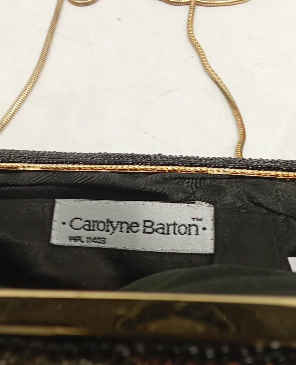Carolyne Barton Beaded Evening Bag with Floral Design | 8" Vintage-Style Chain Clutch