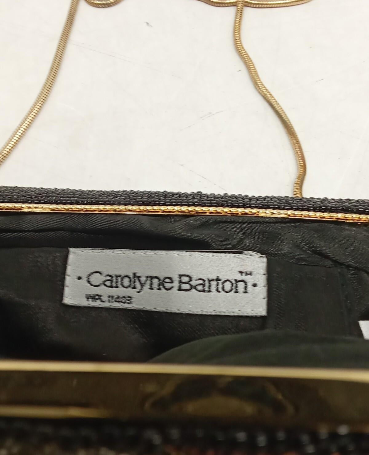 Carolyne Barton Beaded Evening Bag with Floral Design | 8" Vintage-Style Chain Clutch