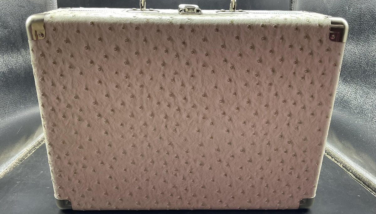 Crosley Cruiser Plus CR8005F-WO suitcase turntable in white ostrich textured finish, view 2