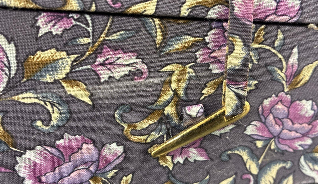 AGE REVIEW Floral Fabric Jewelry Box With Ring Rolls