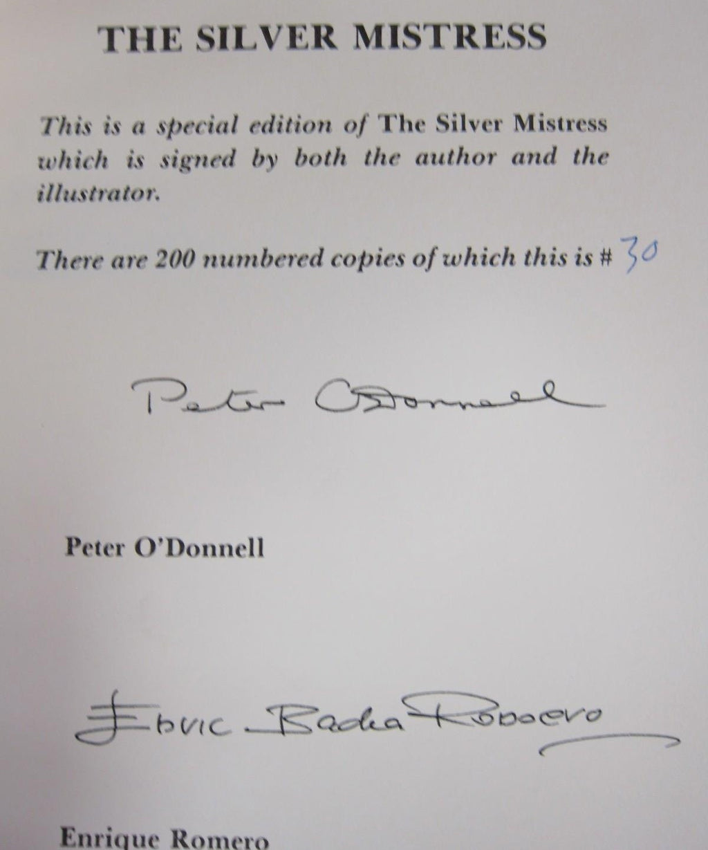 The Silver Mistress Modesty Blaise Vintage Book Signed by Peter O'Donnell (Fixes)