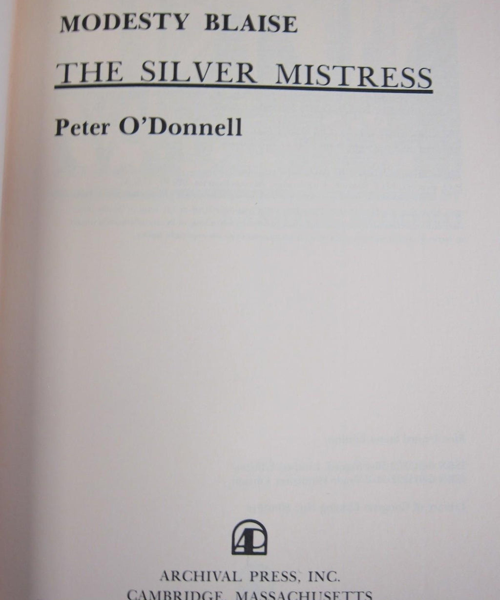 The Silver Mistress Modesty Blaise Vintage Book Signed by Peter O'Donnell (Fixes)