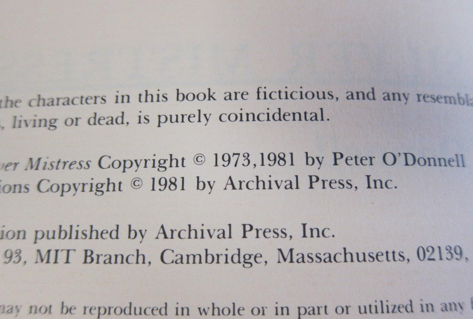 The Silver Mistress Modesty Blaise Vintage Book Signed by Peter O'Donnell (Fixes)