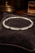 Swarovski Silver Tone Crystal Link Bracelet Geometric Bar Station Design