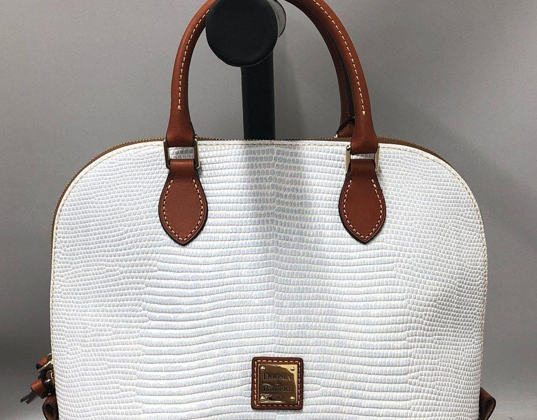 Dooney & Bourke Light Blue Embossed Dome Satchel Handbag