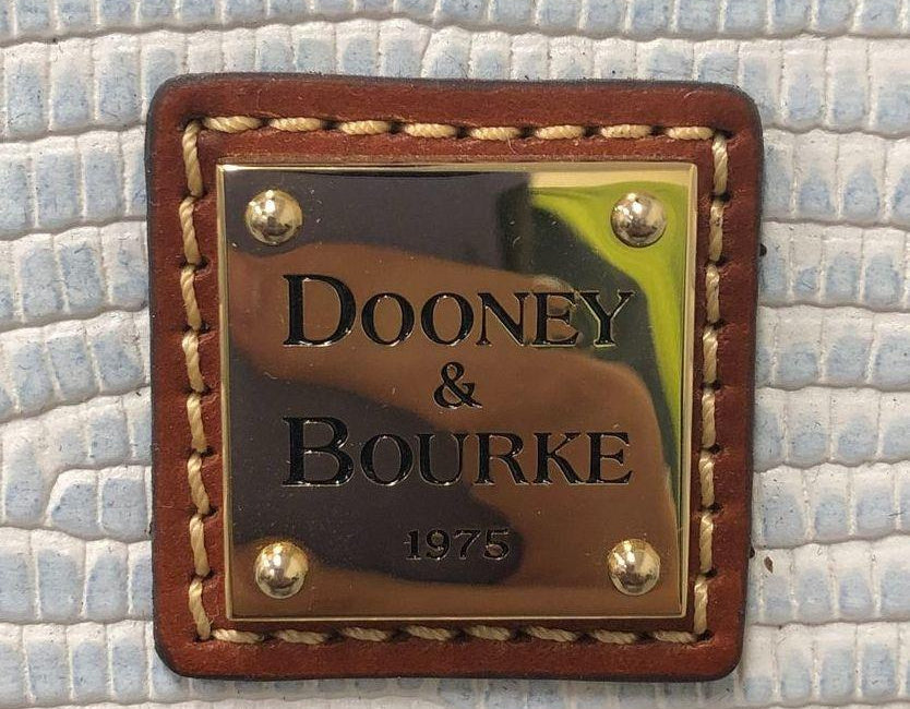 Dooney & Bourke Light Blue Embossed Dome Satchel Handbag
