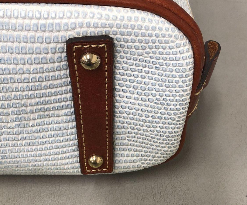Dooney & Bourke Light Blue Embossed Dome Satchel Handbag