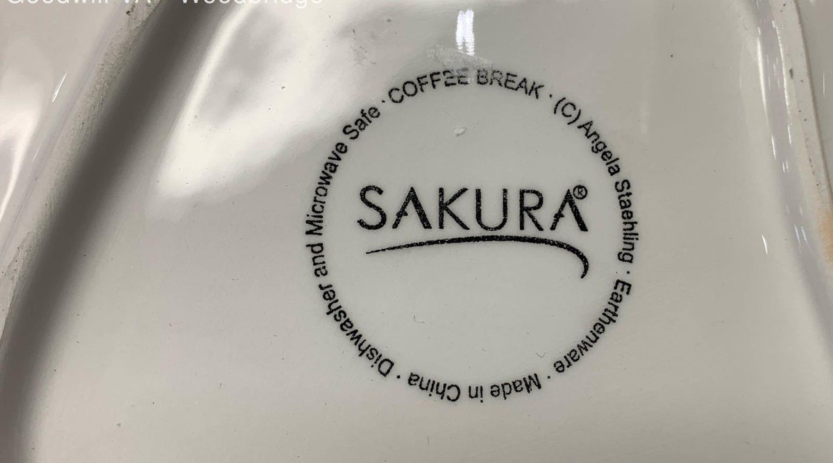 Four coffee cup-shaped earthenware snack trays with cafe lettering, view 5