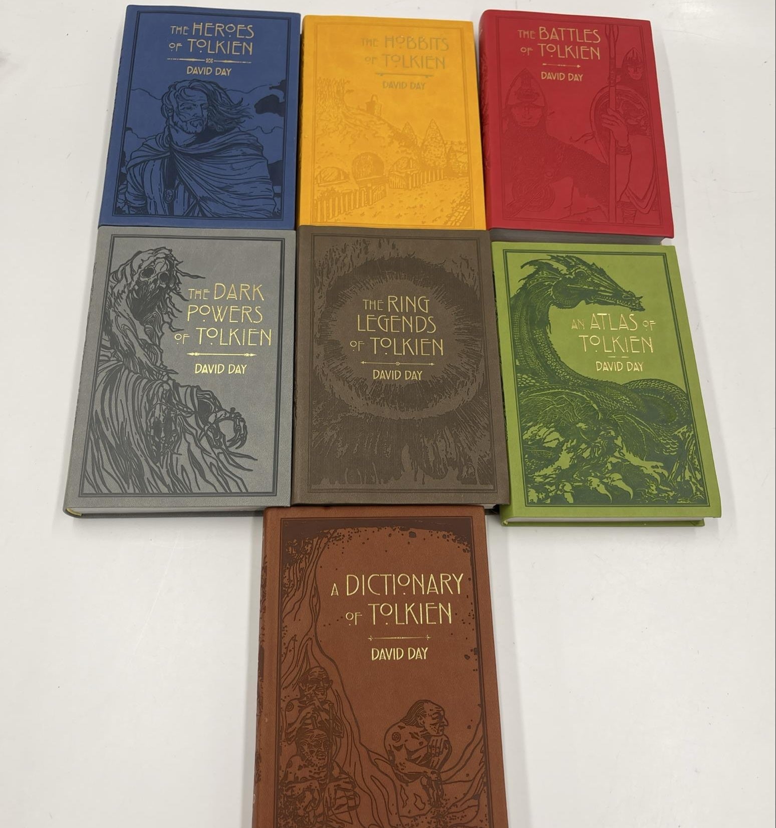 Leather-Bound The World of Tolkien Boxed Book Set by David Day – Illustrated Reference Collection