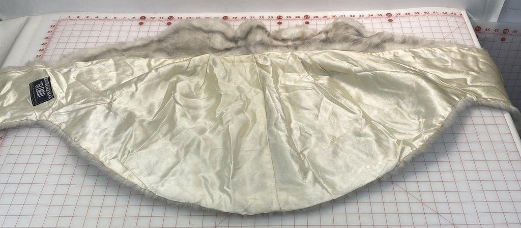 Vintage Glenoit Regina Glenara White Faux Fur Stole | Lined Shawl Cape Wrap