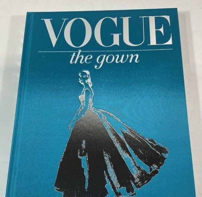 Vogue The Gown by Jo Ellison, turquoise hardcover with black slipcase, view 2