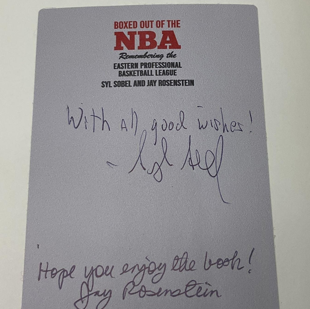 Boxed Out of the NBA Remembering the Eastern Professional Basketball League by Syl Sobel & Jay Rosenstein Signed by Syl Sobel & Jay Rosenstein Hardcover (Fixes)