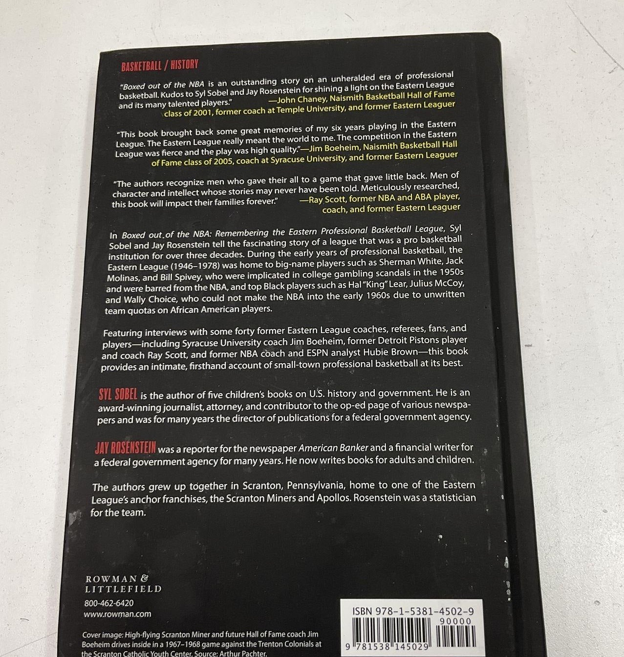 Boxed Out of the NBA Remembering the Eastern Professional Basketball League by Syl Sobel & Jay Rosenstein Signed by Syl Sobel & Jay Rosenstein Hardcover (Fixes)