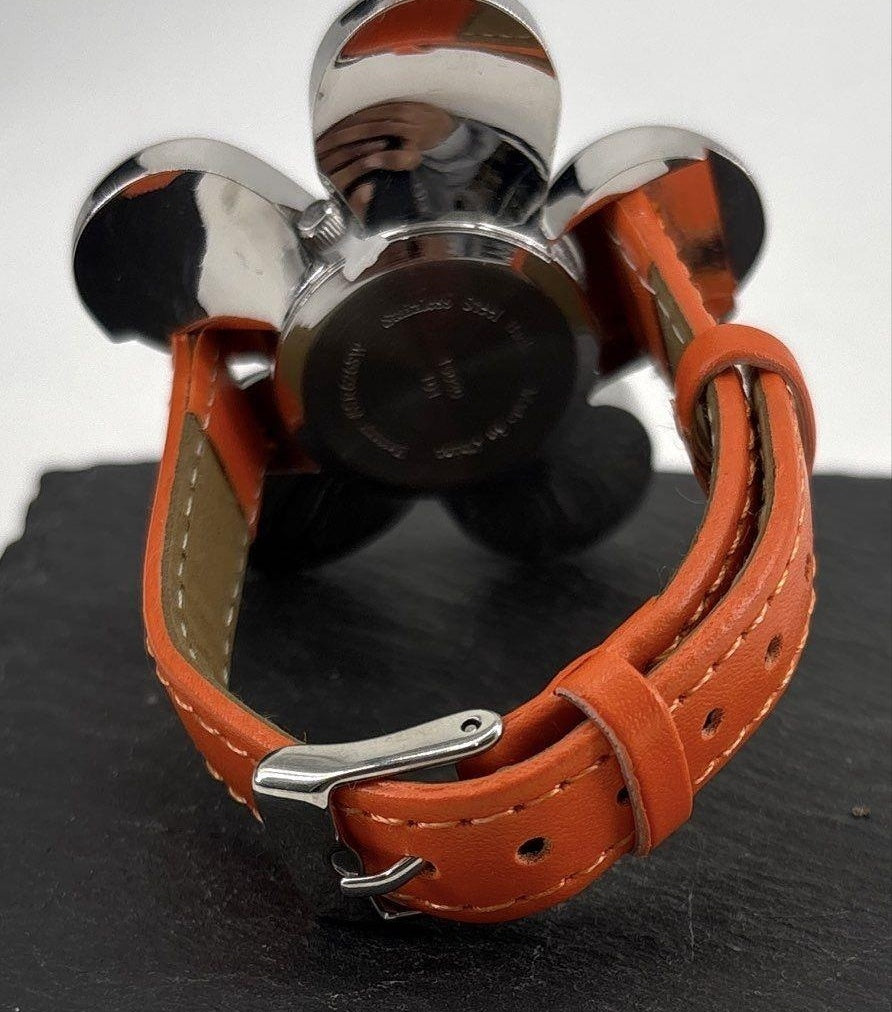 Women's daisy flower watch with orange band, for repair or parts, view 4