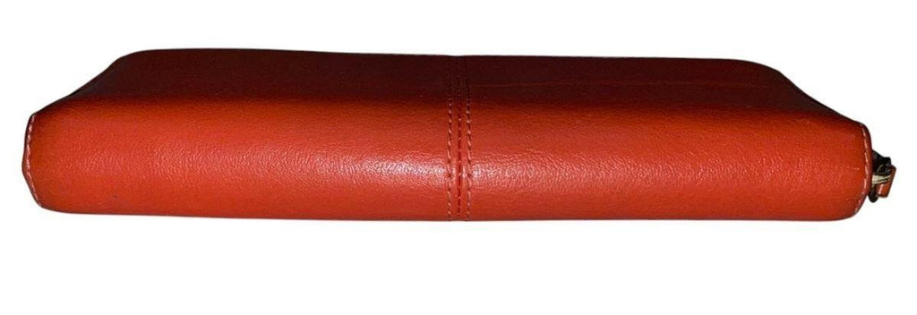 Coach Burnt Orange Leather Zip Around Continental Wallet