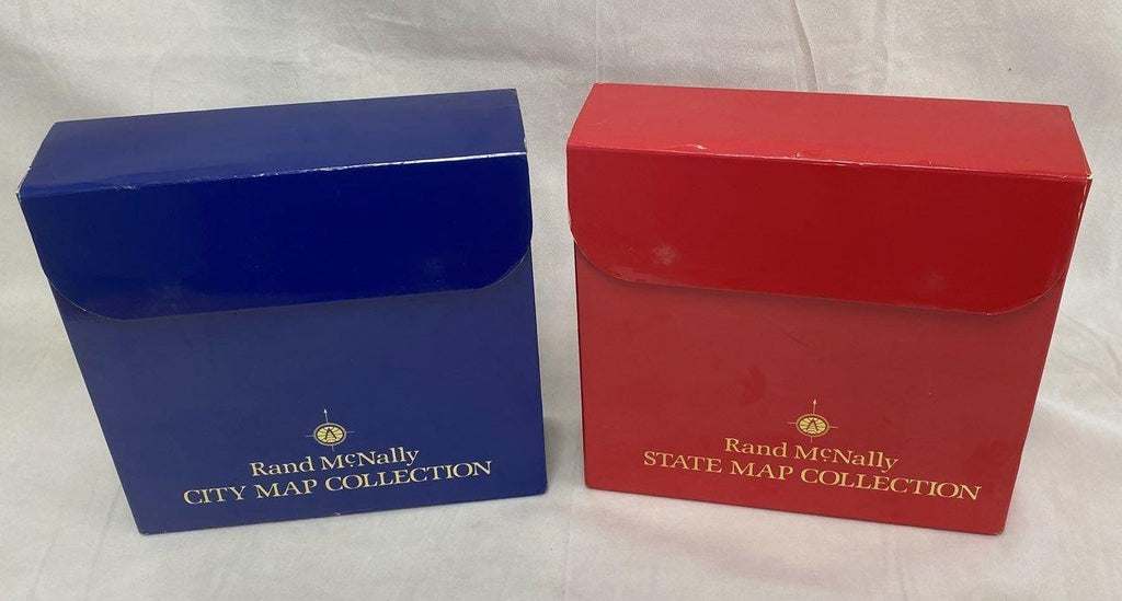 Rand McNally Map Collection Lot City and State Vintage Folded Maps 2 Boxes