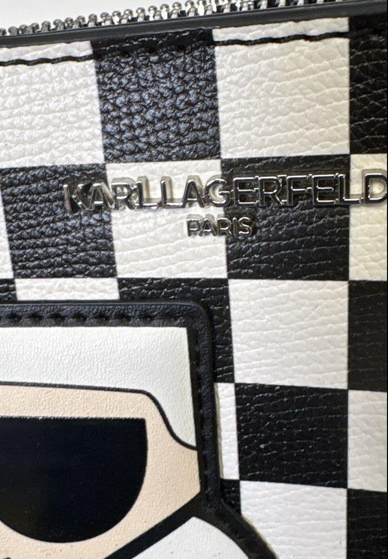 Karl Lagerfeld Paris Maybelle Checkerboard Karl & Choupette Tote Crossbody