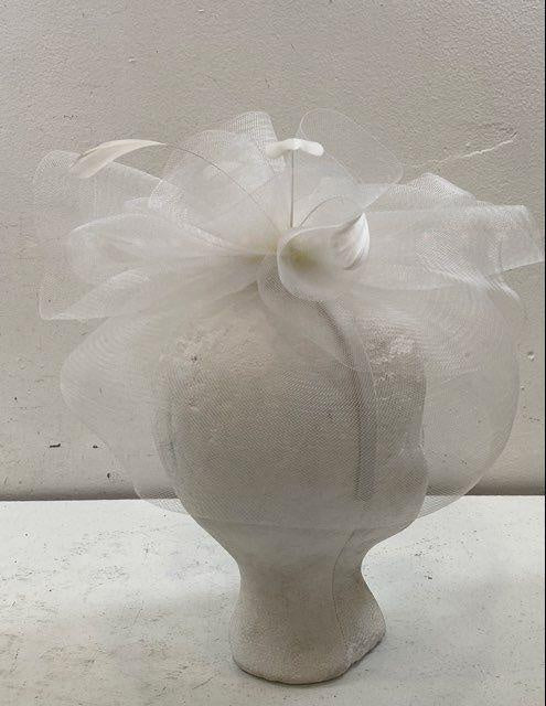 Vintage White Fascinator for Women – Church, Wedding and Party Accessory
