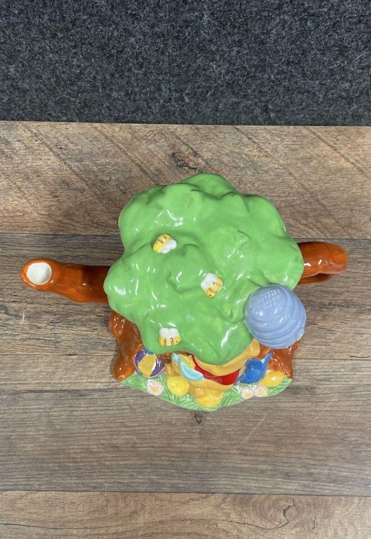 Ceramic Winnie the Pooh tree house teapot with branch spout and treetop lid, view 6